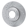E-Line Drilled & Slotted Silver Brake Rotor, 1969-1989 Peugeot, Position: Front Left