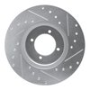 E-Line Drilled & Slotted Silver Brake Rotor, 1969-1989 Peugeot, Position: Front Left - image 4