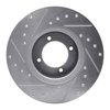 E-Line Drilled & Slotted Silver Brake Rotor, 1969-1989 Peugeot, Position: Front Right - image 2