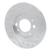 E-Line Drilled & Slotted Silver Brake Rotor, 1971-1989 Peugeot, Position: Rear Left - image 4