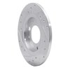 E-Line Drilled & Slotted Silver Brake Rotor, 1971-1989 Peugeot, Position: Rear Right - image 2