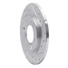 E-Line Drilled & Slotted Silver Brake Rotor, 1971-1989 Peugeot, Position: Rear Right - image 4