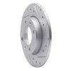 E-Line Drilled & Slotted Silver Brake Rotor, 1989-1991 Peugeot, Position: Rear Right - image 3