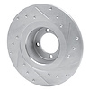 E-Line Drilled & Slotted Silver Brake Rotor, 1967-1976 BMW, Position: Front Left - image 1