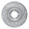 E-Line Drilled & Slotted Silver Brake Rotor, 1967-1976 BMW, Position: Front Left - image 2