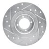 E-Line Drilled & Slotted Silver Brake Rotor, 1967-1976 BMW, Position: Front Right - image 3