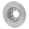 E-Line Drilled & Slotted Silver Brake Rotor, 1969-1981 BMW, Position: Rear Left - image 1