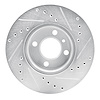 E-Line Drilled & Slotted Silver Brake Rotor, 1976-1977 BMW, Position: Front Left - image 1