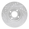 E-Line Drilled & Slotted Silver Brake Rotor, 1976-1977 BMW, Position: Front Right - image 1