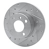 E-Line Drilled & Slotted Silver Brake Rotor, 1977-1983 BMW, Position: Front Left - image 1