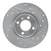 E-Line Drilled & Slotted Silver Brake Rotor, 1977-1983 BMW, Position: Front Left - image 4
