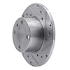 E-Line Drilled & Slotted Silver Brake Rotor, 1977-1983 BMW, Position: Front Right - image 1