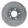 E-Line Drilled & Slotted Silver Brake Rotor, 1976-1982 BMW, Position: Front Left - image 4