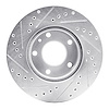 E-Line Drilled & Slotted Silver Brake Rotor, 1976-1982 BMW, Position: Front Right - image 1