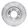 E-Line Drilled & Slotted Silver Brake Rotor, 1982-1986 BMW, Position: Front Left