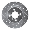 E-Line Drilled & Slotted Silver Brake Rotor, 1984-1985 BMW, Position: Front Left - image 1