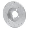E-Line Drilled & Slotted Silver Brake Rotor, 1984-1985 BMW, Position: Front Left - image 2