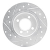 E-Line Drilled & Slotted Silver Brake Rotor, 1984-1985 BMW, Position: Front Right - image 1