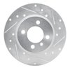 E-Line Drilled & Slotted Silver Brake Rotor, 1984-1985 BMW, Position: Front Right - image 2