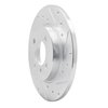E-Line Drilled & Slotted Silver Brake Rotor, 1984-1985 BMW, Position: Front Right - image 3