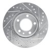E-Line Drilled & Slotted Silver Brake Rotor, 1982-1989 BMW, Position: Front Left - image 2