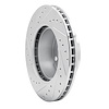 E-Line Drilled & Slotted Silver Brake Rotor, 1982-1989 BMW, Position: Front Right
