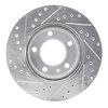 E-Line Drilled & Slotted Silver Brake Rotor, 1982-1989 BMW, Position: Front Right - image 2