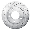 E-Line Drilled & Slotted Silver Brake Rotor, 1982-1988 BMW, Position: Front Left - image 1