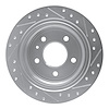 E-Line Drilled & Slotted Silver Brake Rotor, 1982-1989 BMW, Position: Rear Left