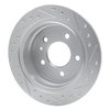 E-Line Drilled & Slotted Silver Brake Rotor, 1982-1989 BMW, Position: Rear Left - image 2