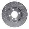 E-Line Drilled & Slotted Silver Brake Rotor, 1984-1991 BMW, Position: Front Right - image 4