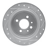 E-Line Drilled & Slotted Silver Brake Rotor, 1984-1991 BMW, Position: Rear Left - image 1