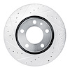 E-Line Drilled & Slotted Silver Brake Rotor, 1987-1988 BMW, Position: Front Left - image 1