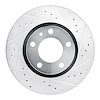 E-Line Drilled & Slotted Silver Brake Rotor, 1987-1988 BMW, Position: Front Right - image 1