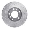 E-Line Drilled & Slotted Silver Brake Rotor, 1987-1995 BMW, Position: Front Left - image 2