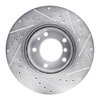 E-Line Drilled & Slotted Silver Brake Rotor, 1987-1995 BMW, Position: Front Left - image 4