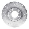 E-Line Drilled & Slotted Silver Brake Rotor, 1987-1995 BMW, Position: Front Right - image 2