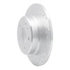 E-Line Drilled & Slotted Silver Brake Rotor, 1987-1992 BMW, Position: Rear Left - image 2