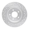 E-Line Drilled & Slotted Silver Brake Rotor, 1987-1992 BMW, Position: Rear Left - image 4
