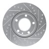 E-Line Drilled & Slotted Silver Brake Rotor, 1988-1991 BMW, Position: Front Left - image 2