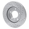 E-Line Drilled & Slotted Silver Brake Rotor, 1988-1991 BMW, Position: Front Left - image 3