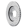 E-Line Drilled & Slotted Silver Brake Rotor, 1988-1991 BMW, Position: Front Right - image 1