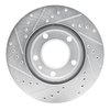 E-Line Drilled & Slotted Silver Brake Rotor, 1988-1991 BMW, Position: Front Right - image 3