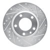 E-Line Drilled & Slotted Silver Brake Rotor, 1988-1991 BMW, Position: Front Right - image 4
