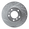 E-Line Drilled & Slotted Silver Brake Rotor, 1989-1995 BMW, Position: Front Left - image 1