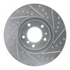 E-Line Drilled & Slotted Silver Brake Rotor, 1989-1995 BMW, Position: Front Left - image 2