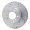 E-Line Drilled & Slotted Silver Brake Rotor, 1989-1995 BMW, Position: Front Left - image 3