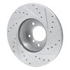 E-Line Drilled & Slotted Silver Brake Rotor, 1989-1995 BMW, Position: Front Left - image 4