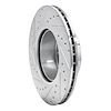 E-Line Drilled & Slotted Silver Brake Rotor, 1989-1995 BMW, Position: Front Right - image 1