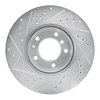 E-Line Drilled & Slotted Silver Brake Rotor, 1989-1995 BMW, Position: Front Right - image 2